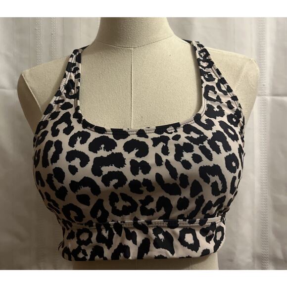 MakeMeChic Women’s 2 Piece Swimsuit Leopard Scoop Neck High Waist Drawstring M - Picture 7 of 14